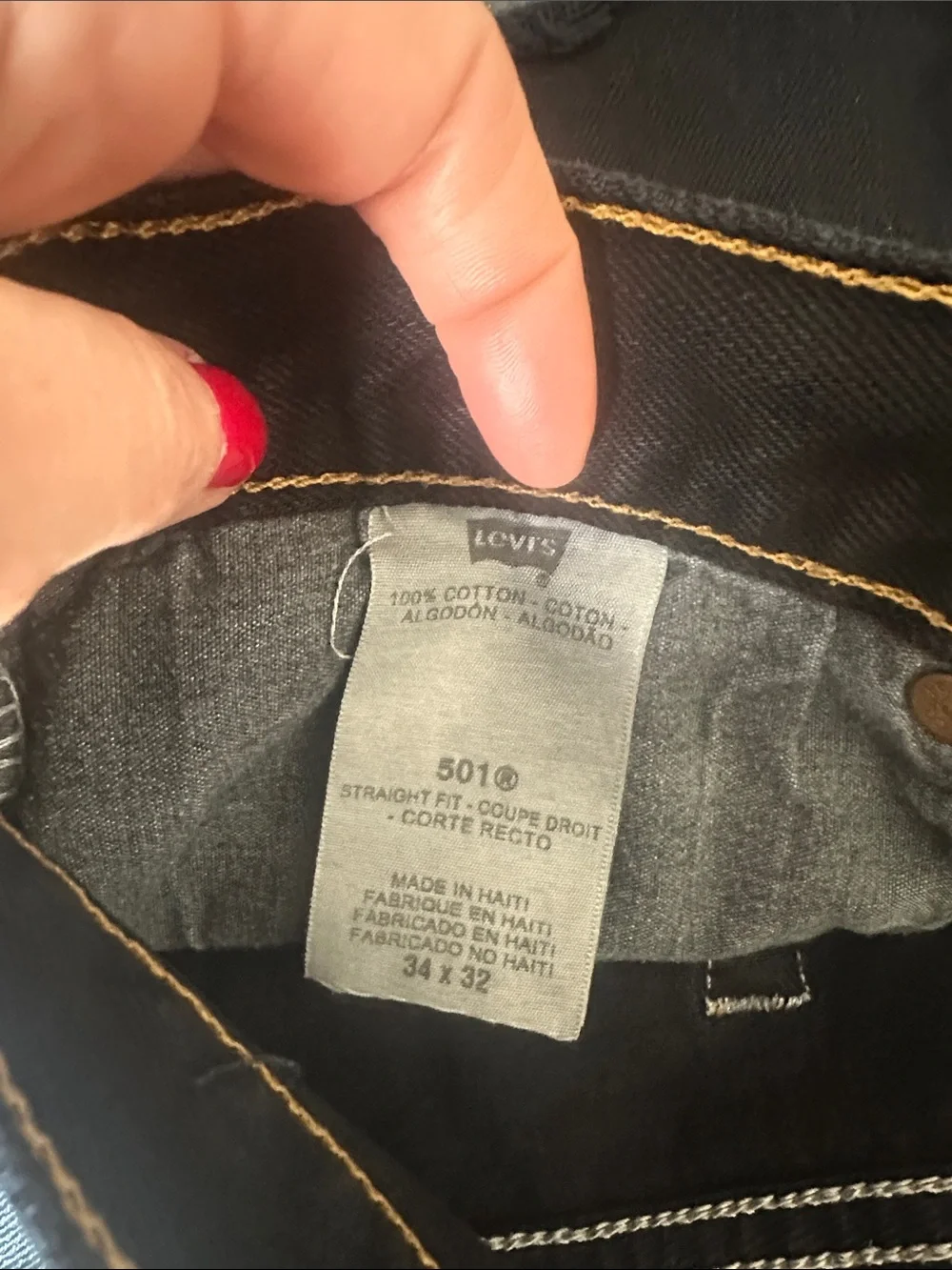 Levi's Black Frayed Hem Denim Shorts